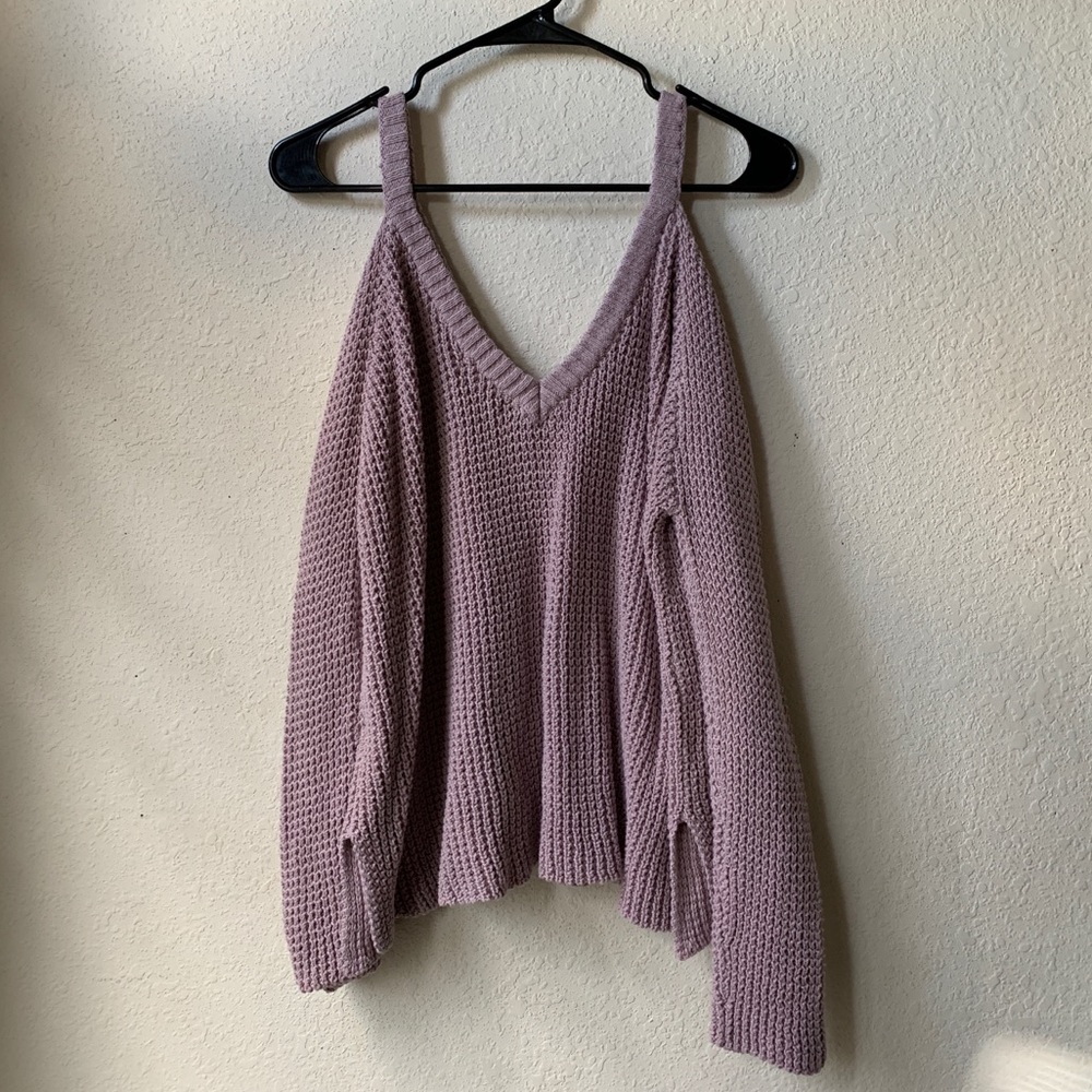 LA Hearts Pacsun Deep V Peep Shoulder Sweater